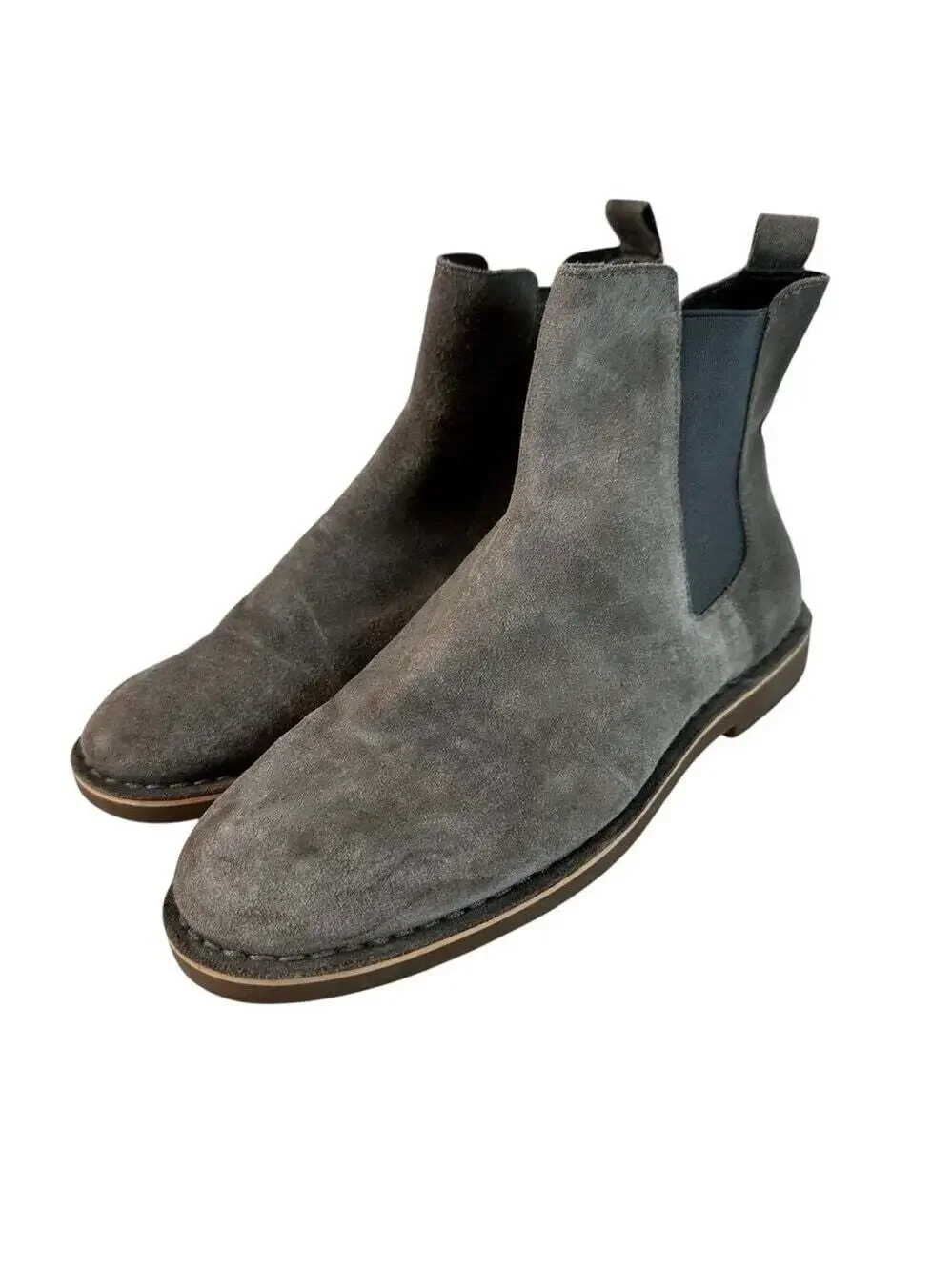 The Rail Mens Suede Chelsea Boots With Rubber Soles Size Grey Classic Casualcore
